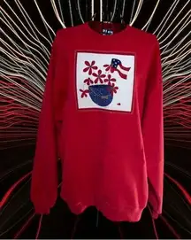 Retro Jerzees Patriotic Grandma Sweatshirt Red White & Blue Size Large