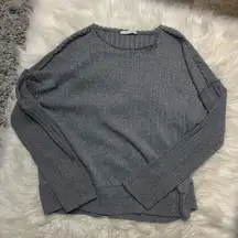 Zara Gray crewneck Distressed Sweater