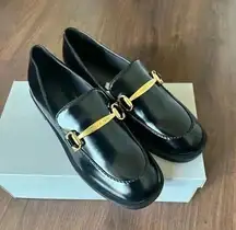 Charles & KEITH Metallic Accent Loafers - Black size 39 New