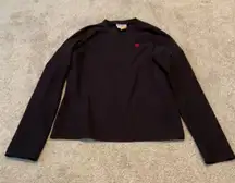 Lilly Pulitzer Pullover Top. Black shade. Pink palm tree‎ logo embroidered M