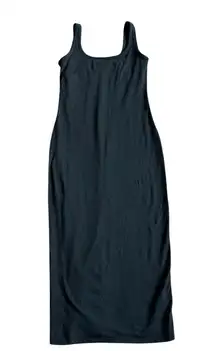 Vuori Halo Midi Dress Sleeveless Grey Stretch Built-in Bra Size XS Women's