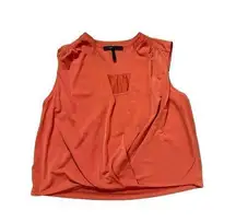 BCBGMAXAZRIA Wrap Top Blouse Sleeveless Orange Sz S