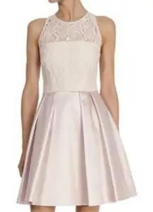Karen Millen blush pink lace aline dress size 4