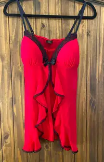 Red camisole and thong for Valentines Day