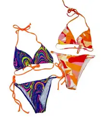 Shein - Bundle of Two Bikini Sets in Blue and Orange