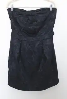 Y2K Juicy Couture Women‎ Strapless Dress Size 10 Black Brocade Party Grunge Glam