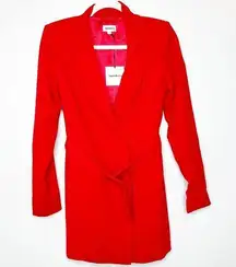 Superdown NWT Joan Red Belted Lined Blazer Mini Dress Suit Jacket Small