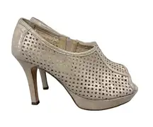 Paul Green “Passion” Laser Cut Gold Taupe Shimmer Booties. Size UK 3 (US 5.5)