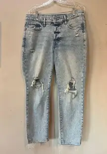 Old Navy Women’s O.G. Straight High Rise Light Blue Wash Jeans 12P