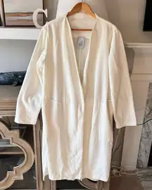 Lotus Eaters Cream Long Cardigan with Front Pockets Size Large