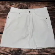 Southern Tide Women's‎ White Denim Mini Skirt Size 25 Casual Frayed Hem