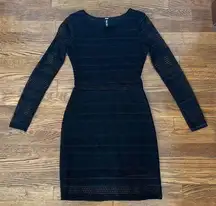 Design Lab Sexy Cut Out Long Sleeve Black Dress