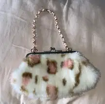 Cute little vintage faux fur cheetah hand bag/wallet 