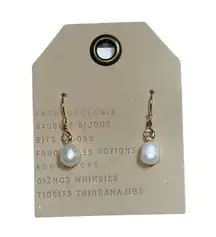 Anthropologie Gold Ear Nugget Sparkle Pearl Drop Earrings