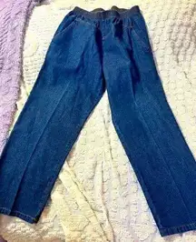 American Sweetheart Brand Elastic Waist Pull On Jeans Size 12 Vintage