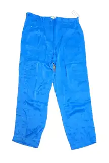 MAEVE  Anthropologie Womens Blue Satin High Waist Cargo Utility‎ Pants 16 Tall