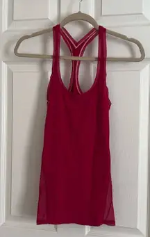 Lululemon Coll Racerback Workout Tank Top Berry Rumble Mesh Size 4