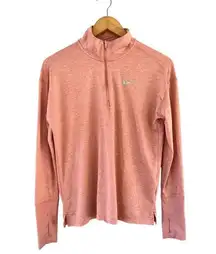 Nike Di-Fit Quarter Zip Jacket Long Sleeve Size Small Orange Activewear Pullover