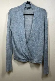 Lulus Warm Me Up Heather Grey Wrap Sweater Top size Medium