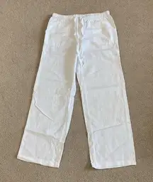 Liz Claiborne ⭐️  white high rise linen blend pants in size small