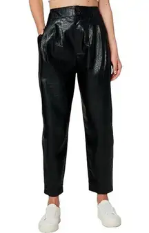 NWT Blank NYC Stay Real Black Vegan Leather Crocodile Print Pants 28