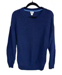 Stylus Navy Blue Crewneck Textured Knit Pullover‎ Sweater Women's Size XL
