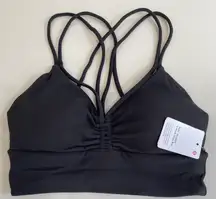 Nulu Strappy V-Neck Yoga Bra Black Size 4