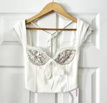 NWT Marthea Lace Corset Crop Top Sz XS