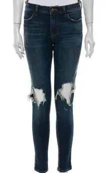 EUC J Brand Mid-Rise Distressed Skinny Jeans Size 27