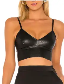 Faux Leather Bralette