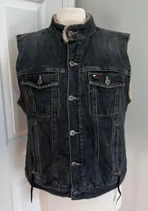 WASHED GREY TOMMY‎ HILFIGER SHEARLING DENIM VEST