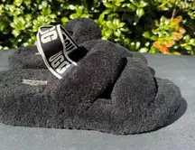 UGG Oh Yeah Black Fluffy Slippers