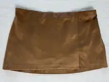Abercrombie & Fitch Faux Suede Mini Skirt Camel Brown — Large NWT