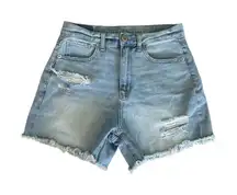 AMERICAN EAGLE Light Wash Distressed Denim Shorts Size 2