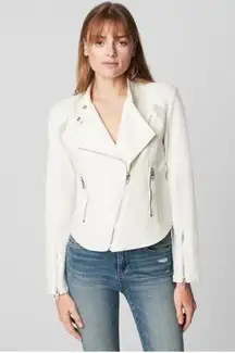 BLANK NYC  White Cotton So Icy Mesh Detail Moto Jacket M