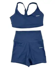 Second Left - Seamless Base Bralette and Mini Biker Shorts in Blue