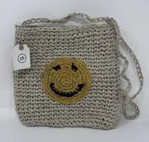 Earthbound Trading Company Crossbody Bag Purse Happy Face 8”x9” NWT Smiley Face