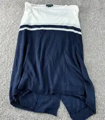 Lauren Ralph Lauren Cover Up Poncho Sweater Acrylic‎ Blue White Stripe OSFM