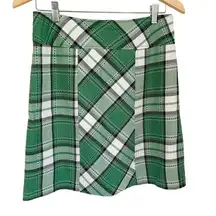 Tailor B Moss Plaid Skirt Size 2 Lined Green White 90s Dark Academia Preppy Vtg