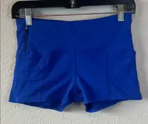 Oiselle Spandex Running Shorts Blue Size 4 Good/Fair Condition
