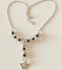 Handmade Butterfly Crystal Glass Beads Charm Necklace