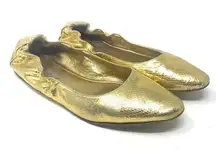 Dolce & Gabbana Gold Metallic Snakeskin Flats