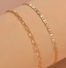 Anklet 2pcs Color Gold One Size