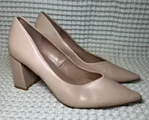 Dream Pairs Women's Classic Nude Pointed Toe Block Heel Pumps Size 8
