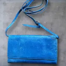 Vintage Hobo International Leather Crossbody Blue Leather + FREE Bag Charm‎ 🎁