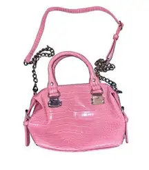 Pink Crocodile Embossed Crossbody Bag - New with Defect