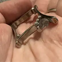 Unique Sterling Silver 18-Karat Gold‎ Square Rhinestone Ring