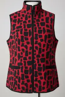 Red and Black Patterned Vest