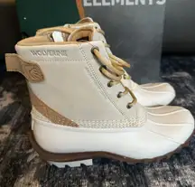 Wolverine Duck Boots Torrent White/Tan Quilted Women’s 11M Water Resistant NEW