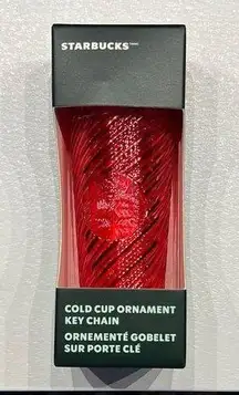 Starbucks Red Cold Cup Ornament Key Chain NIB